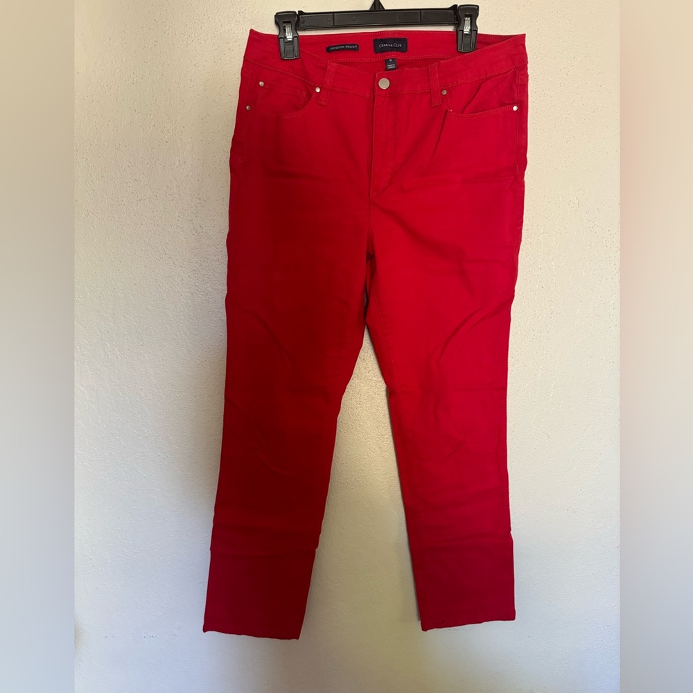 Charter Club Sz 12 Red Straight Leg Pants